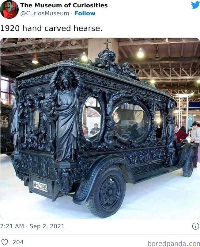 The Museum of Curiosities CuriosMuseum Follow 1920 hand carved hearse