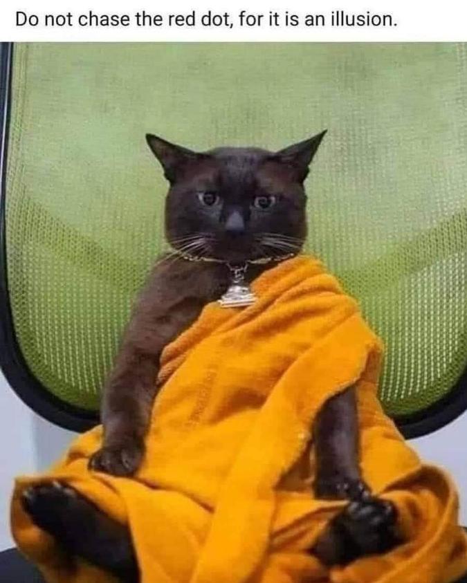 Do not chase the red dot for it is an illusion