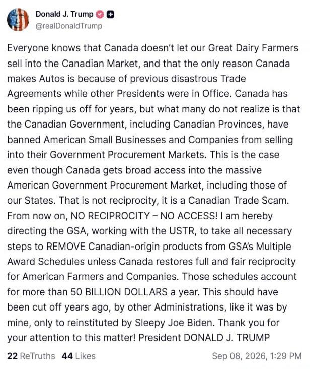 Everyone knows that Canada doesn't let our Great Dairy Farmers sell into the Canadian Market, and that the only reason Canada makes Autos is because of previous disastrous Trade Agreements while other Presidents were in Office. Canada has been ripping us off for years, but what many do not realize is that the Canadian Government, including Canadian