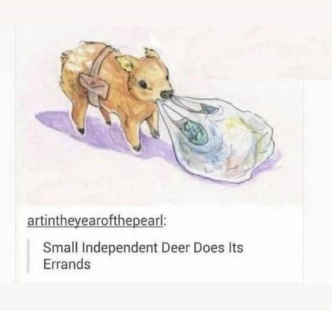 Small Independent Deer Does Its Errands