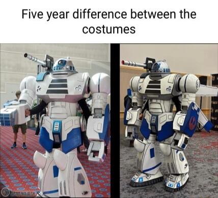 Five year difference between the costumes