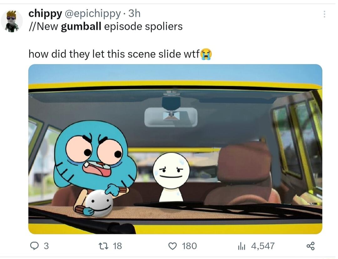 chippy epichippy 3h New gumball episode spoliers how did they let this scene slide wtf o3 e 180 Wass