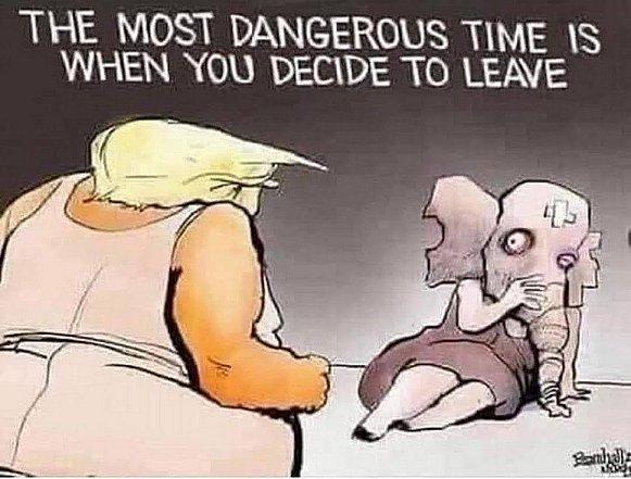 THE MOST DANGEROUS TIME 1S WHEN YOU DECIDE TO LEAVE