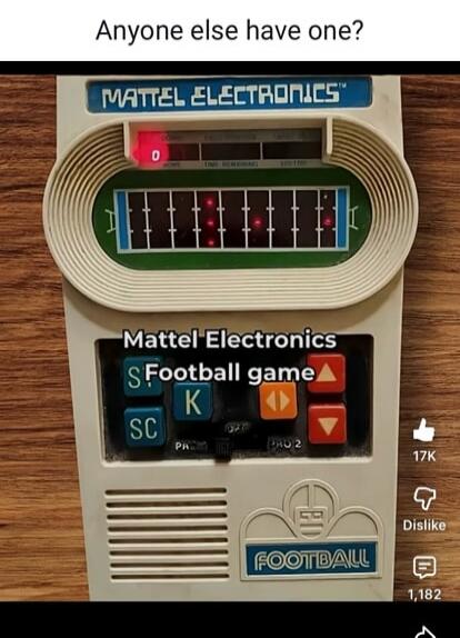 Anyone else have one? Mattel Electronics Football game