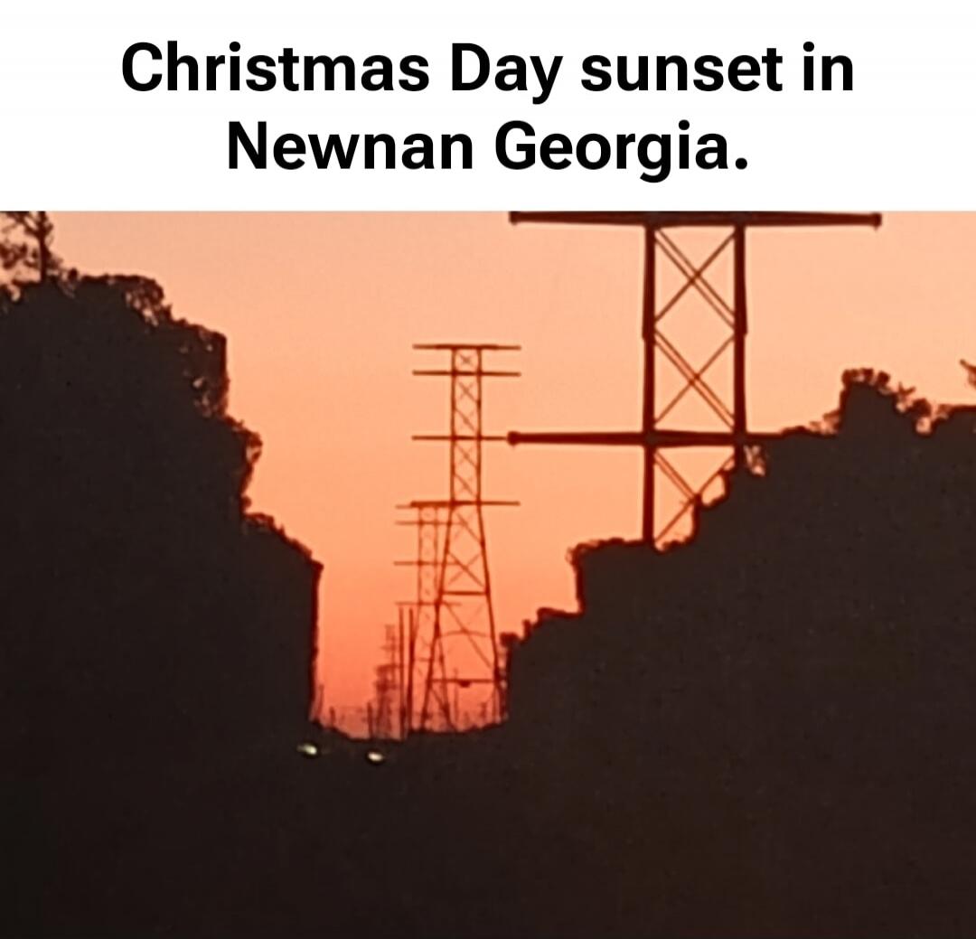 Christmas Day sunset in Newnan Georgia.