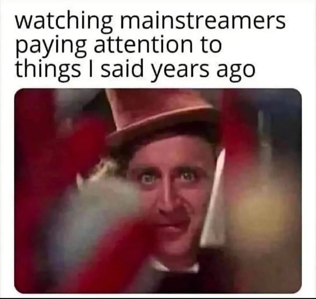 watching mainstreamers paying attention to things I said years ago