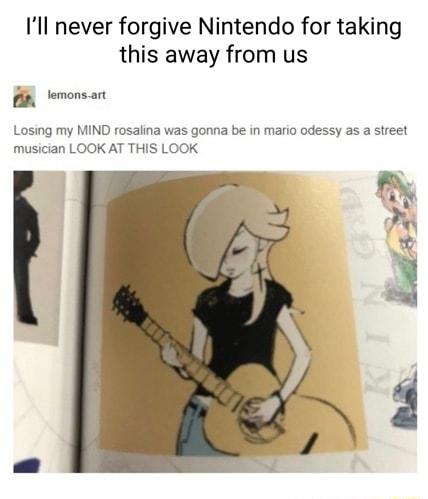 Ill never forgive Nintendo for taking this away from us Zn lemonsart Losing my MIND rosalina was gonna be in mario odessy as a street musician LOOK AT THIS LOOK