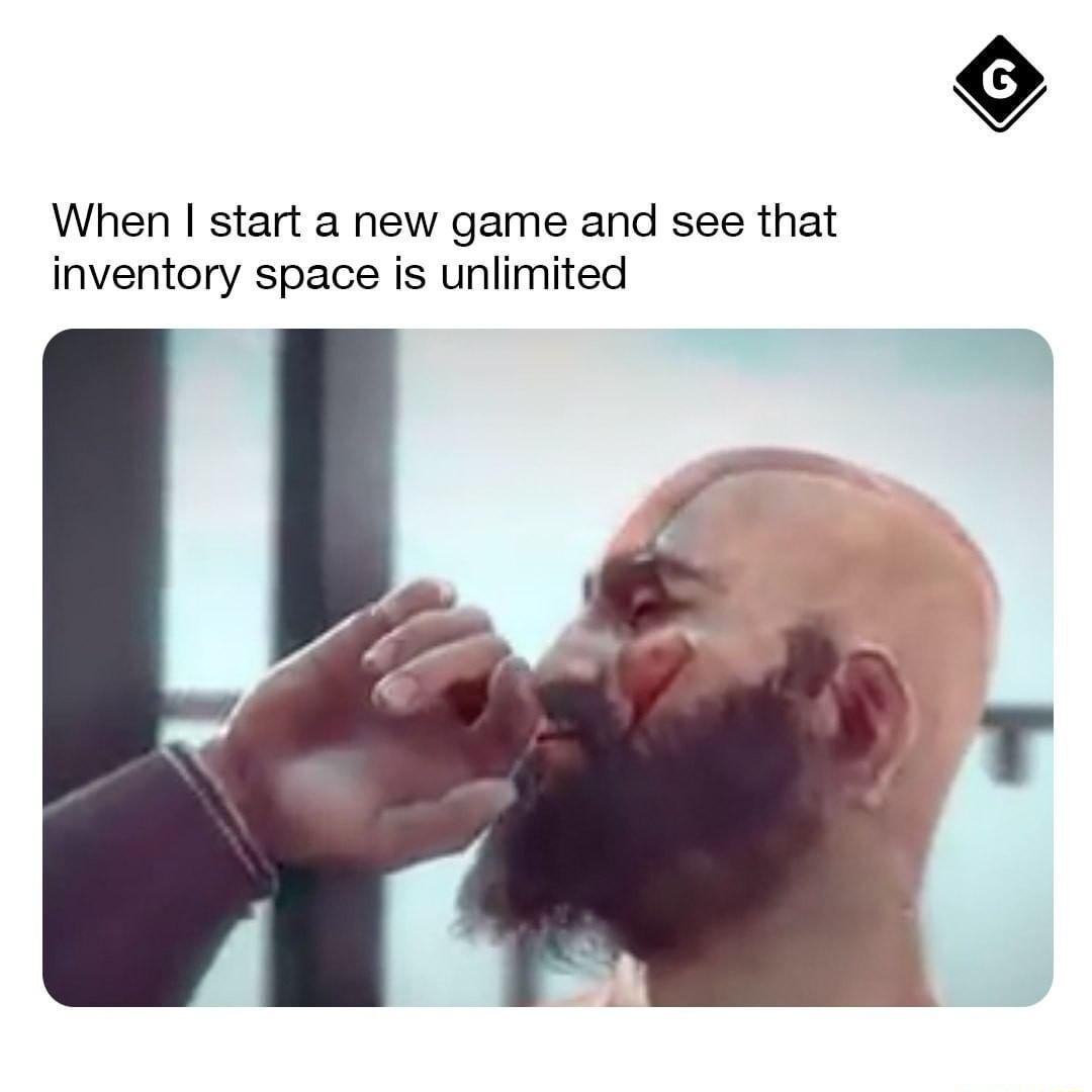 When start a new game and see that inventory space is unlimited