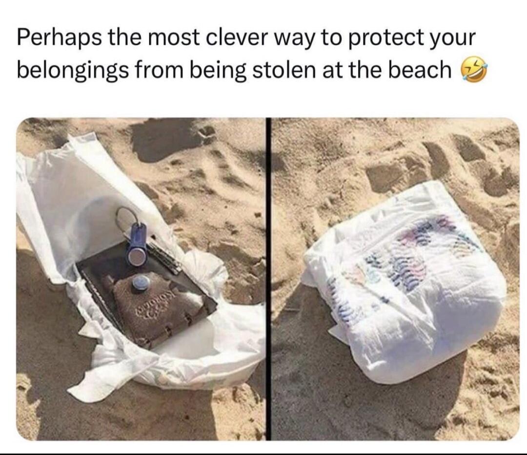 Perhaps the most clever way to protect your belongings from being stolen at the beach