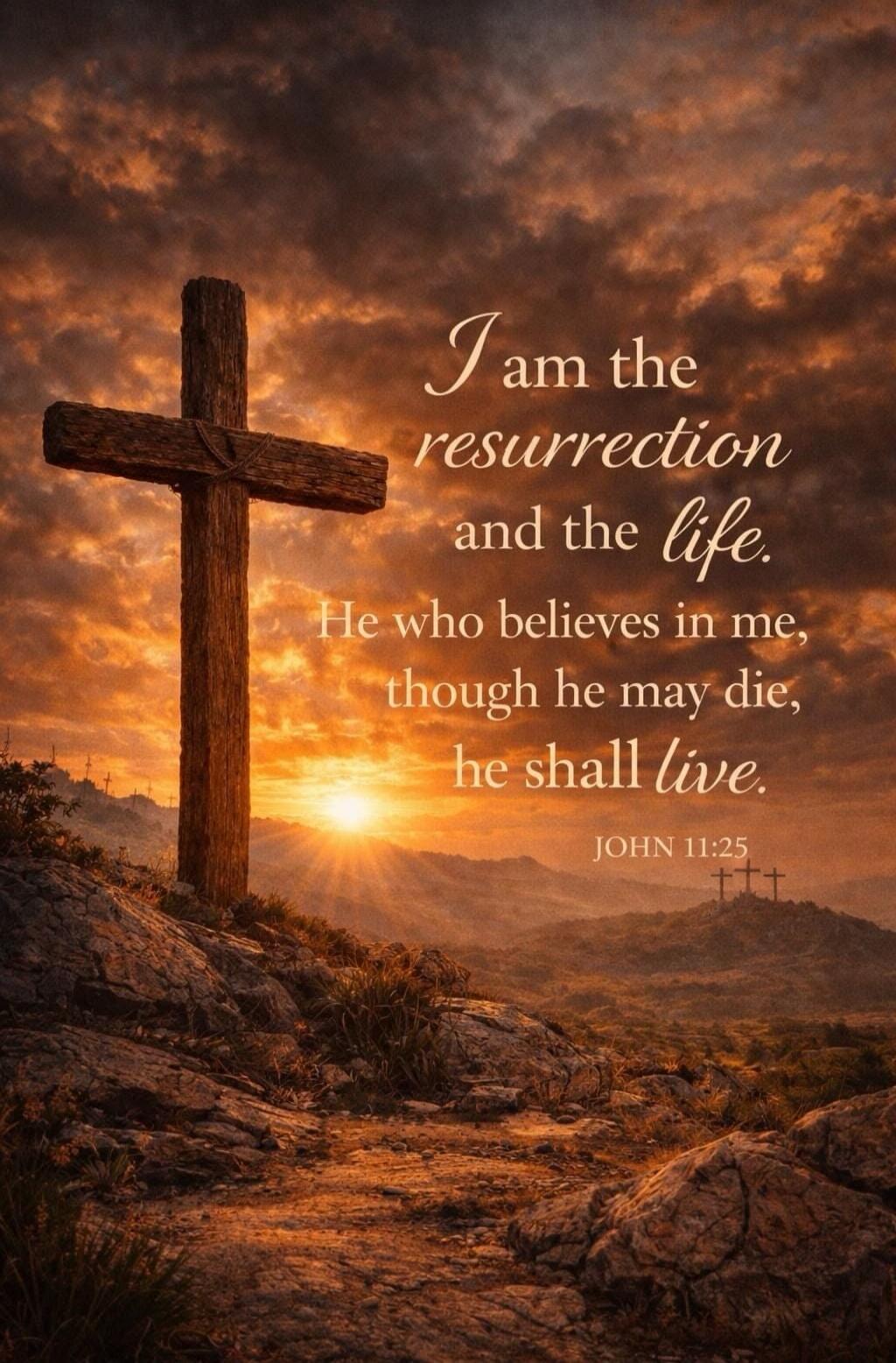 I am the resurrection and the life. He who believes in me, though he may die, he shall live. JOHN 11:25