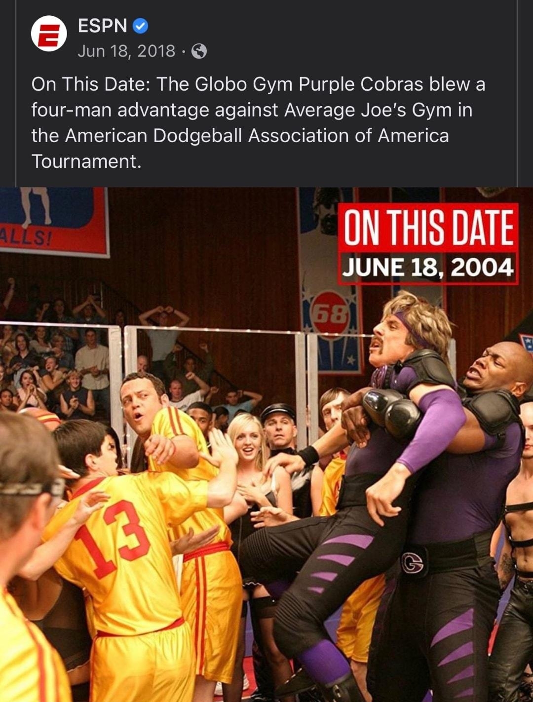 ESPN Jun 18 2018 O s M N ISBET RN N LN 1 o oTo N 3V g W V o SN fo o E o VA four man advantage against Average Joes Gym in L IWN oo TaTor a W BIeTe eT o WYX ei Y o g Wo WAV gy T g T Tournament b ONTHIS DATE JUNE 18 2004