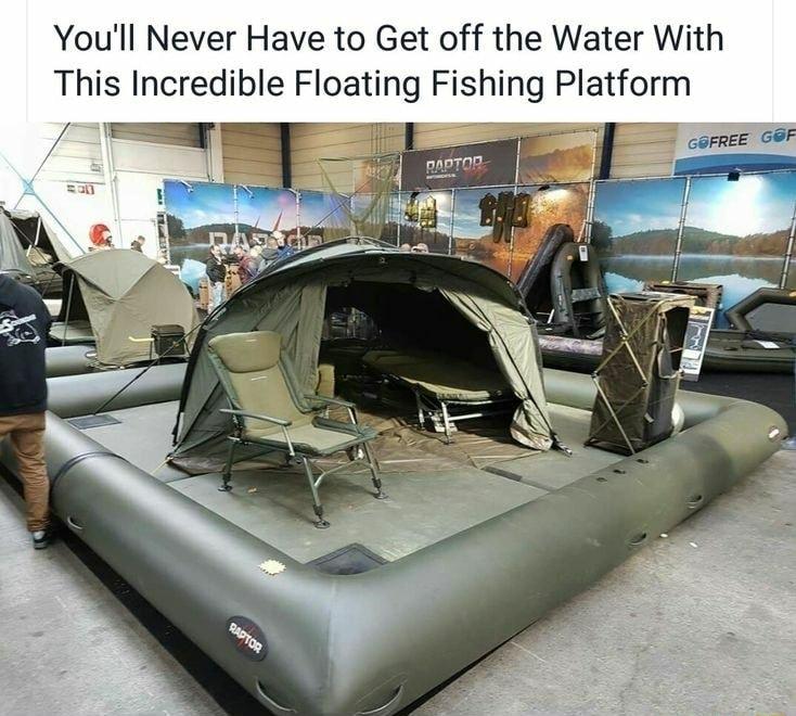 Youll Never Have to Get off the Water With This Incredible Floating Fishing Platform