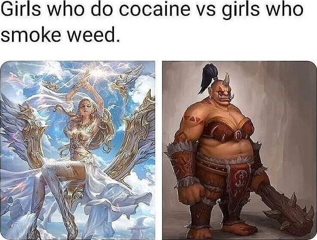 do cocaine vs girls who smoke weed