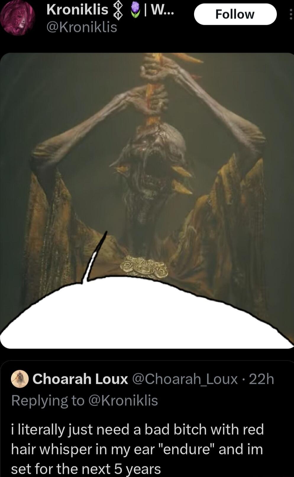 3 LCUIUER SN Follow Choarah Loux i literally just need a bad bitch with red hair whisper in my ear endure and im set for the next 5 years