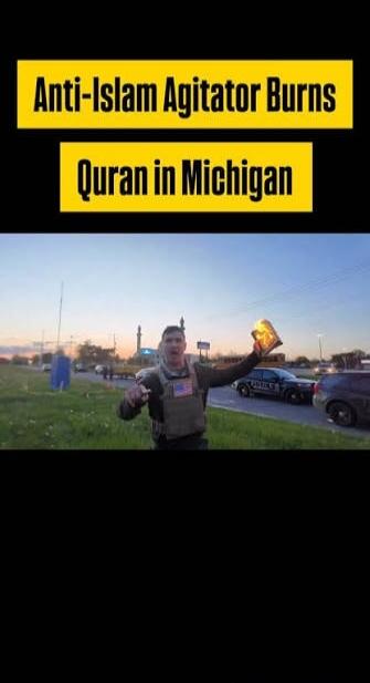 Anti-Islam Agitator Burns Quran in Michigan