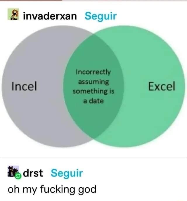 invaderxan Seguir Incel drst Seguir oh my fucking god