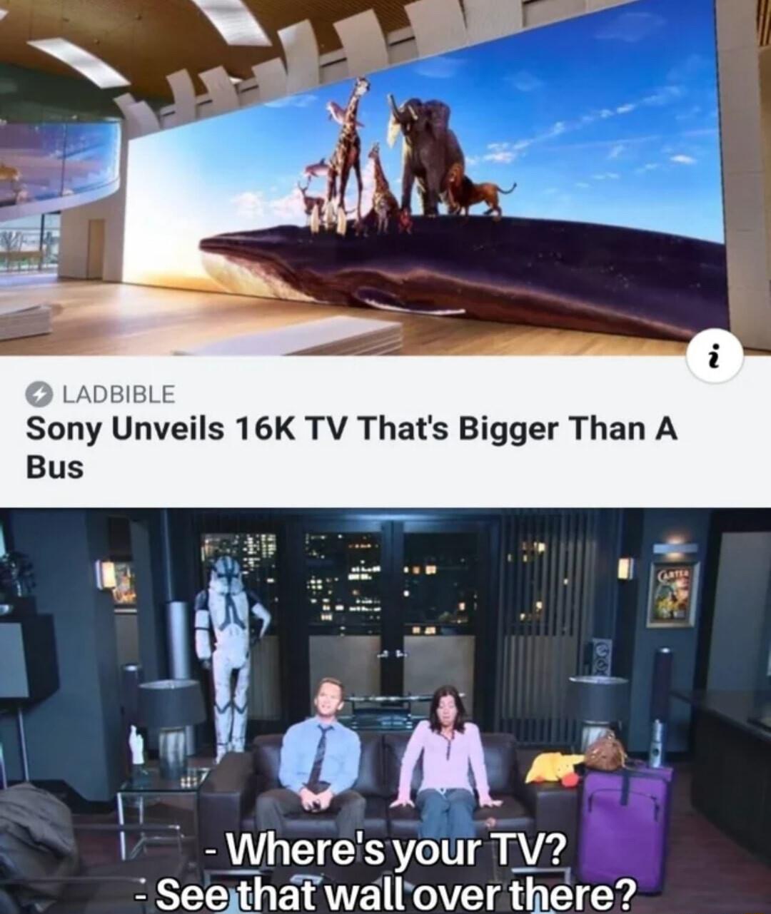 Sony Unveils 16K TV Thats Bigger Than A Bus l Wheres your TV Seeithat wallover there