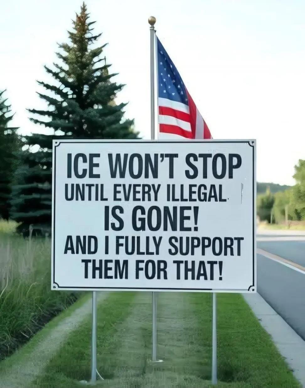 ICE WON'T STOP UNTIL EVERY ILLEGAL IS GONE! AND I FULLY SUPPORT THEM FOR THAT!