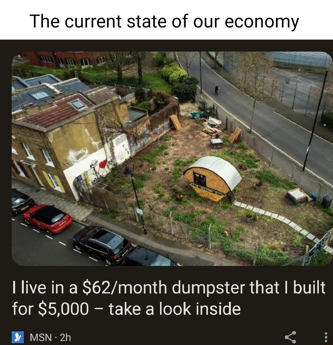 The current state of our ec y 1 live in a 62month dumpster that built for 5000 take a look inside B MSN 2h