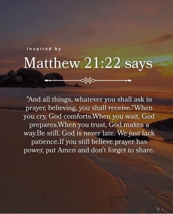 Inspired by Matthew 21:22 says 