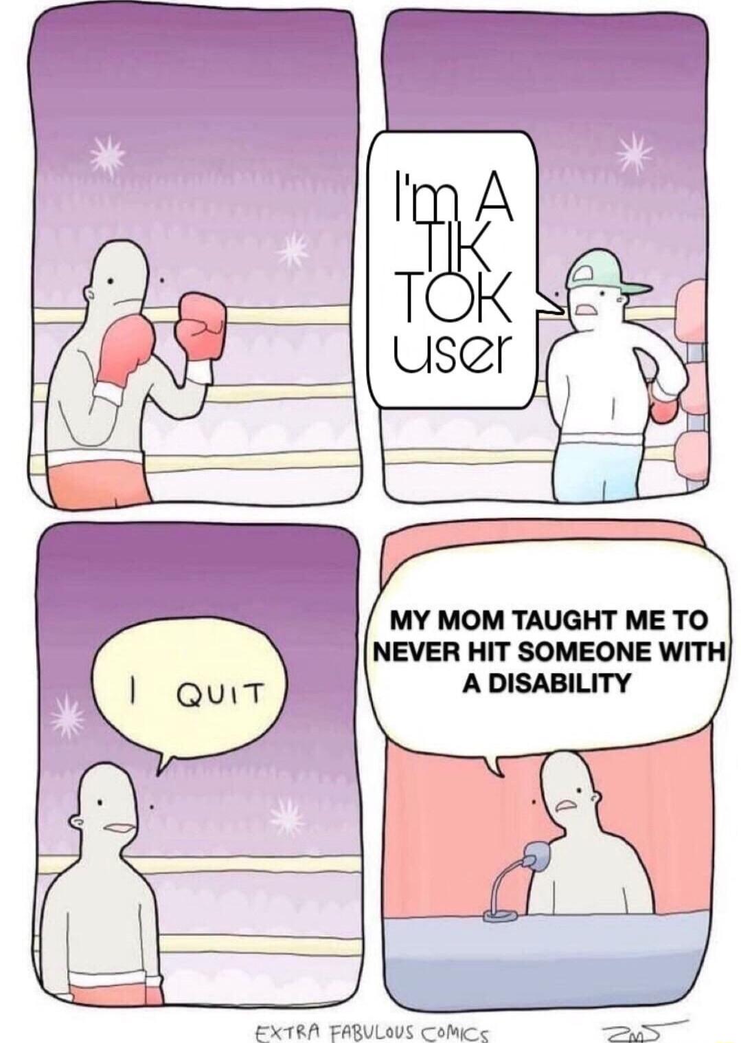 MY MOM TAUGHT ME TO NEVER HIT SOMEONE WITH EXTRA FABULOVS CoMicc _