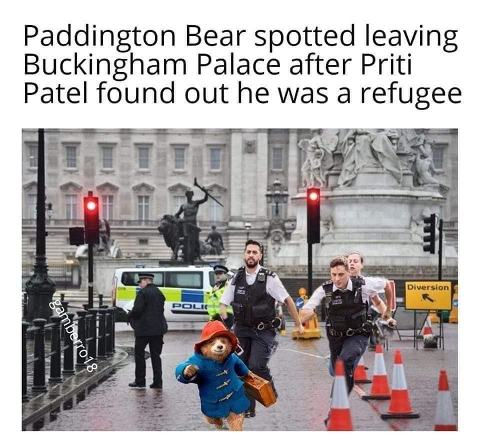 Paddington Bear spotted leaving Buckingham Palace after Priti Patel found out he was a refugee