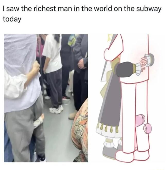 saw the richest man in the world on the subway today