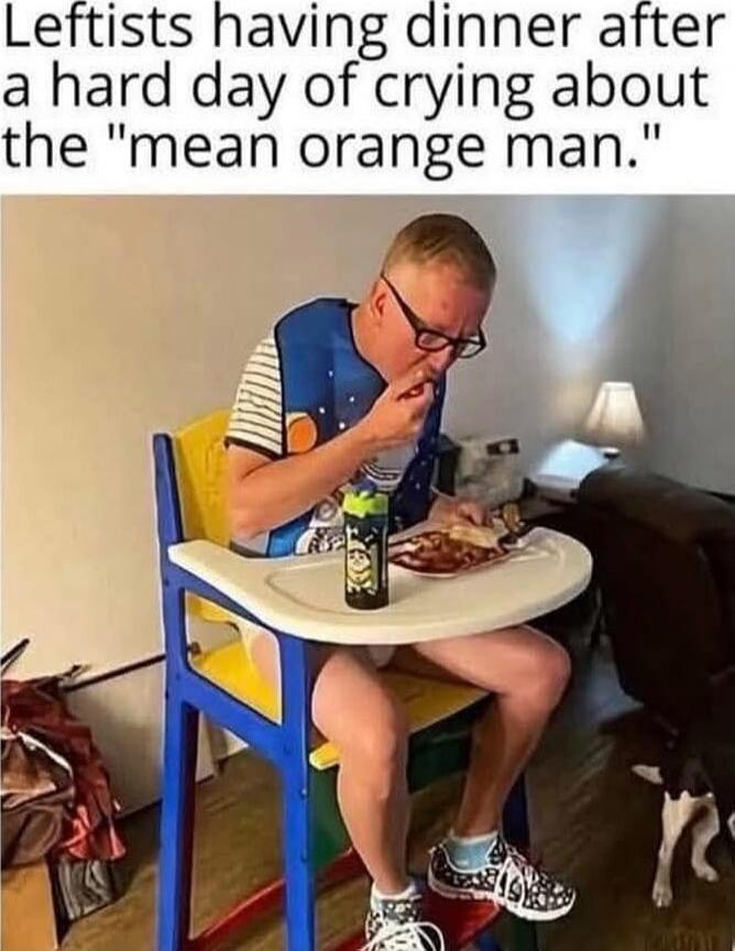 Leftists having dinner after a hard day of crying about the 