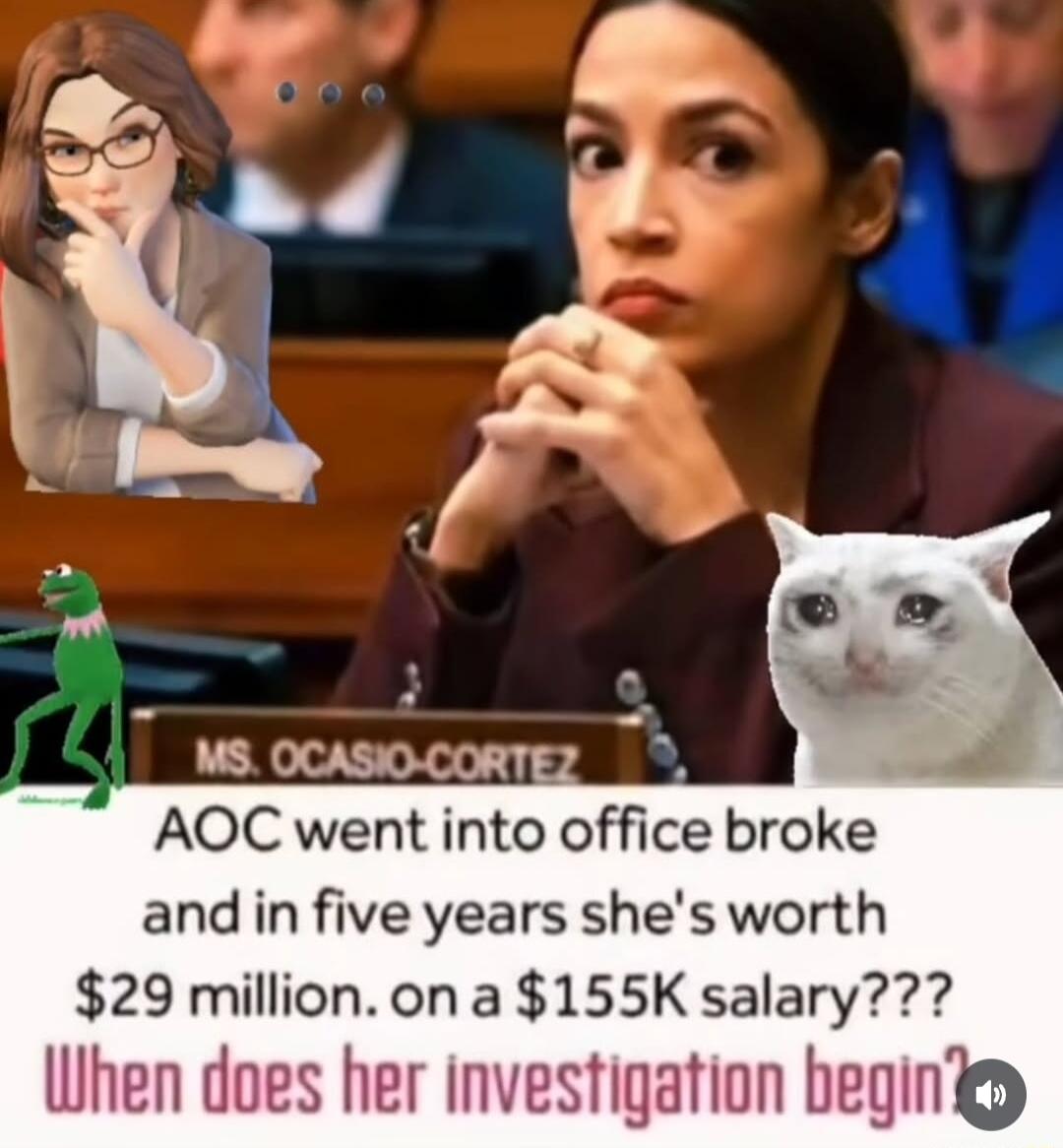 AOC went into office broke and in five years shes worth 29 miillion on a 155K salary When does her investigation begini
